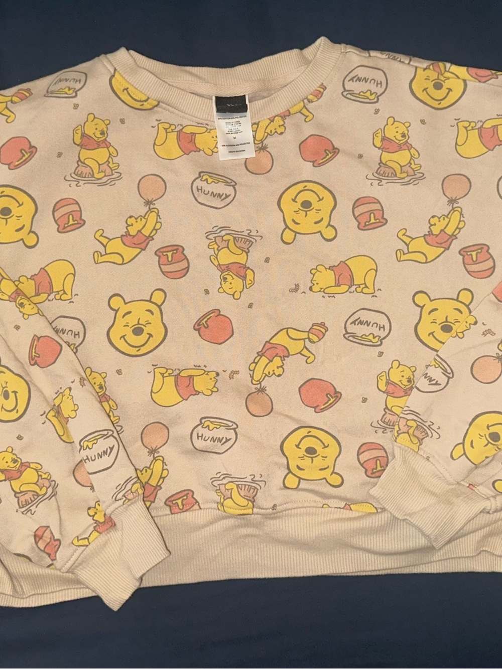 Disney Winnie the Pooh Allover Print Crewneck - Beige, Yellow, Red
